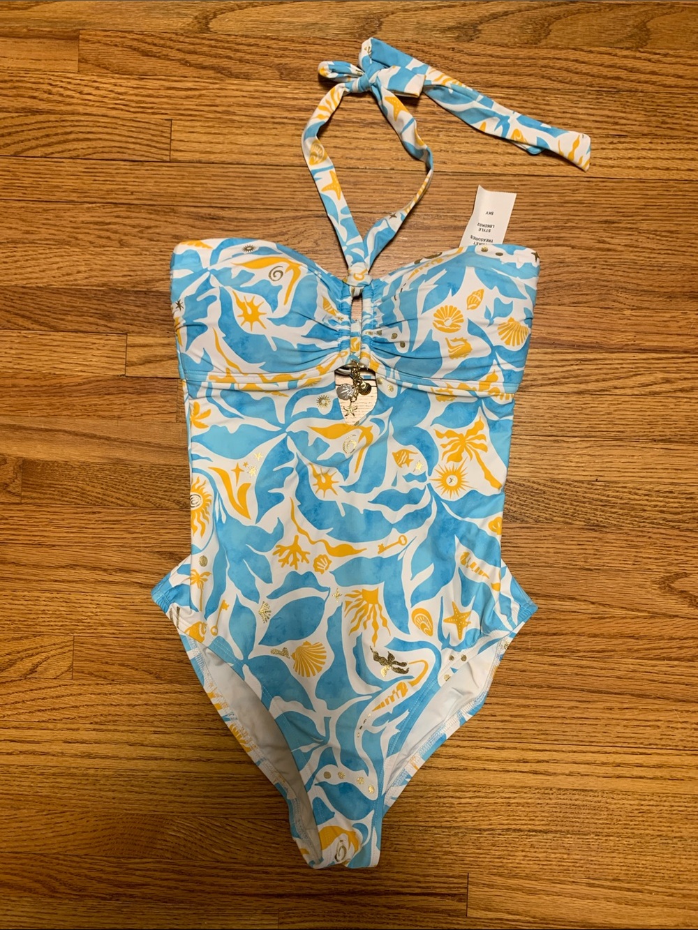 La Blanca swimsuit- strapless bandeau one piece bathing suit trinket treasure, 6